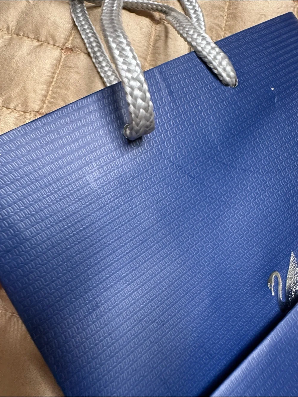 Swarovski Deep Blue Gift Bag with Silver Rope Handles